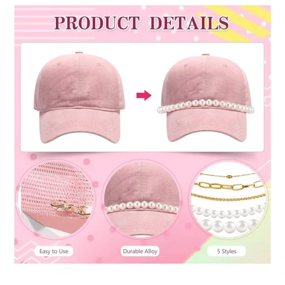 🆕 5 PCS Trucker Hat Chains, Trucker Hat Charms - Picture 2 of 7